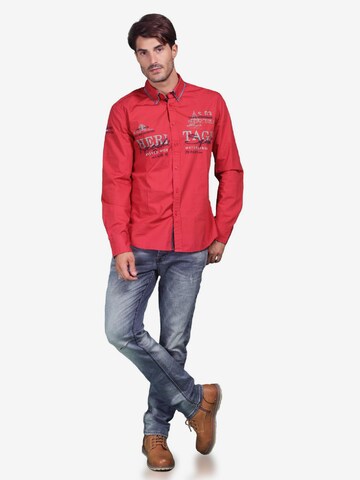 KOROSHI Slim fit Overhemd in Rood