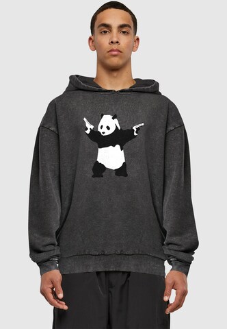 Merchcode Sweatshirt 'Panda Guns' in Grau: Vorderseite