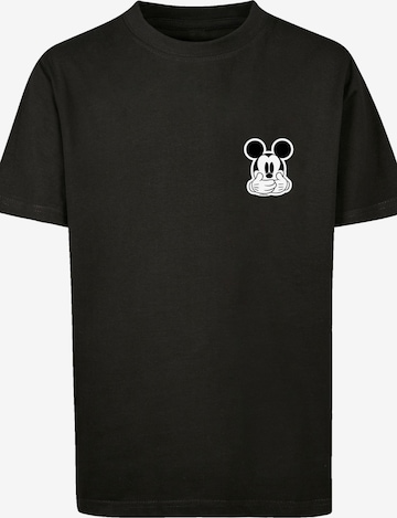Maglietta 'Disney Mickey Mouse Don’t Speak' di F4NT4STIC in nero: frontale