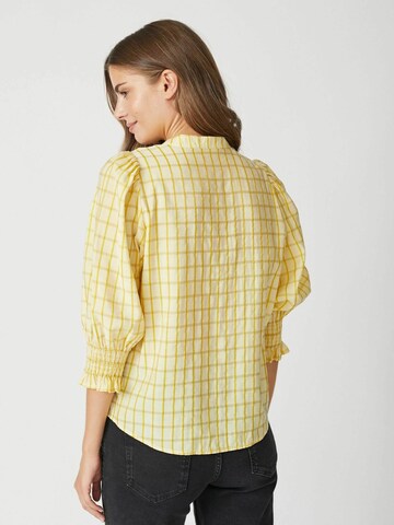 Chemisier 'Check' co'couture en jaune