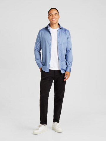 Slim fit Cămașă 'Kareem' de la Bruun & Stengade pe albastru