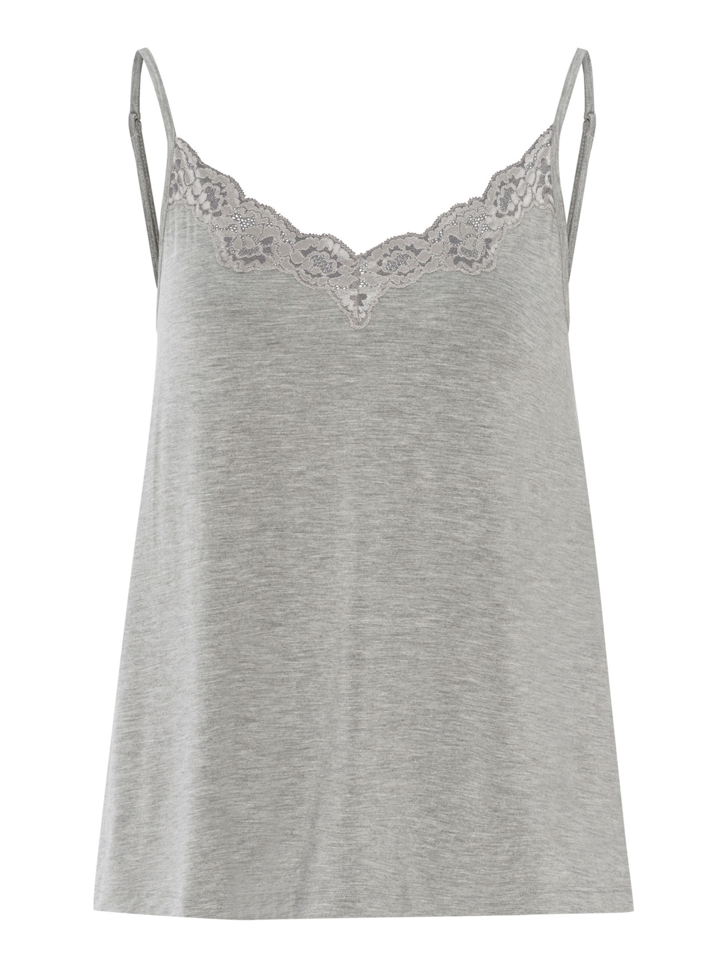 Hanro Sleepshirt ' Natural Elegance ' in Grau: Vorderseite
