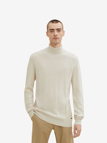 TOM TAILOR Sweater in White: front