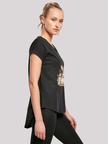 F4NT4STIC Shirt 'Niedlicher Osterhase mit Blumen' in Black