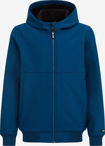 WE Fashion - Sudadera con cremallera en azul: frente