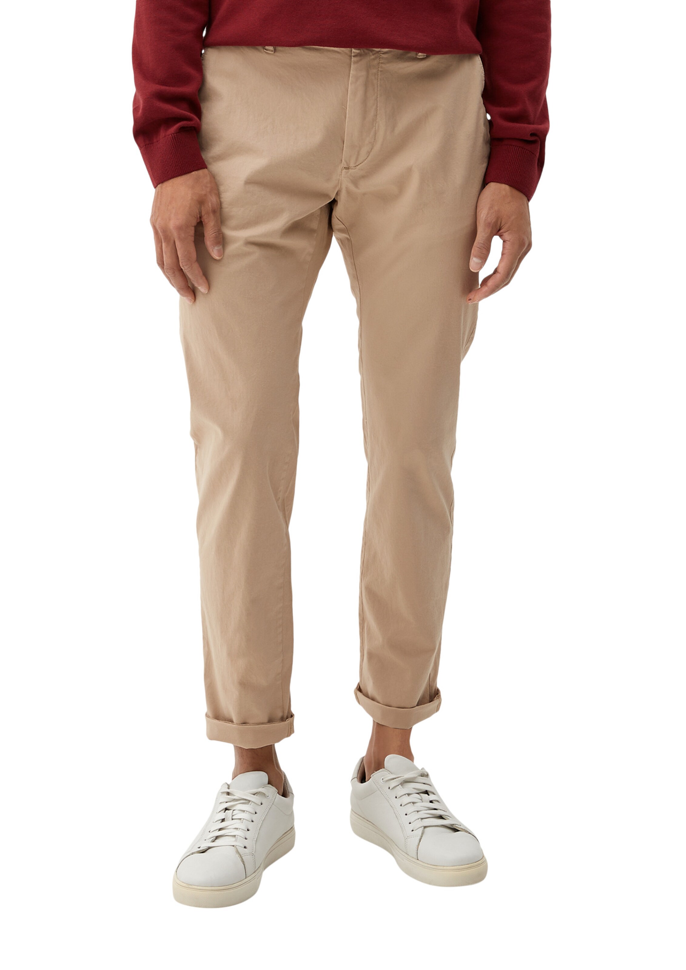 s.Oliver Slimfit Chino ' AUSTIN ' in Beige: voorkant
