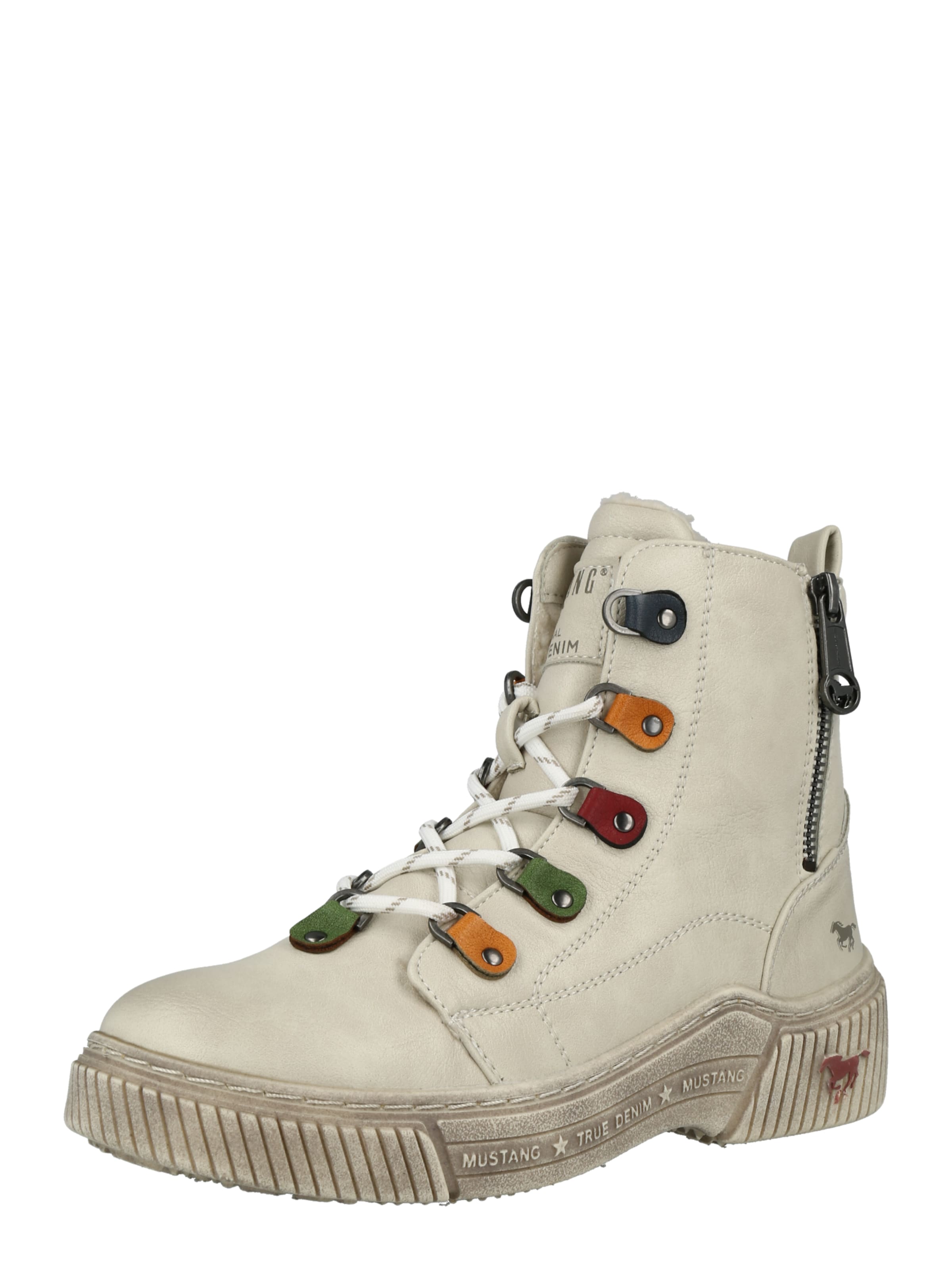 MUSTANG Lace-Up Ankle Boots in Grey: front