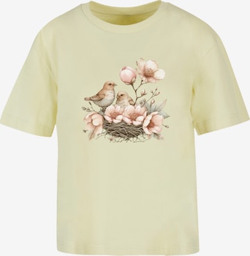 T-shirt 'Vogelnest Blumen' F4NT4STIC en jaune : devant
