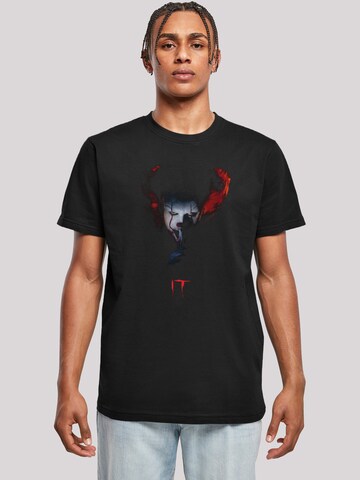 F4NT4STIC Shirt 'IT Pennywise Quiet' in Black: front