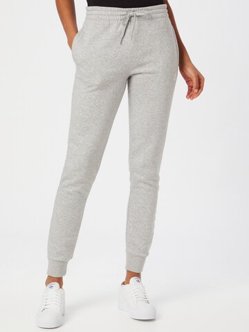 ADIDAS SPORTSWEAR Tapered Workout Pants 'Essentials Fleece Logo' in Grey: front