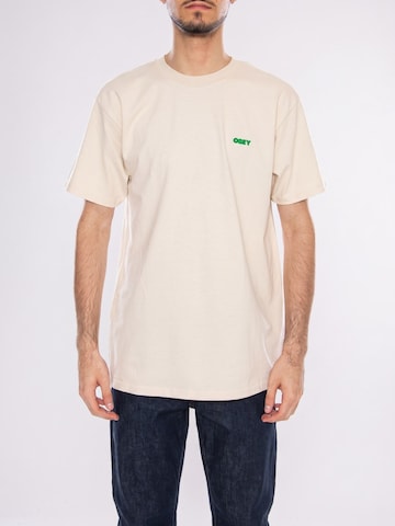 Obey Shirt 'Knowledge Is Power Tee Cream' in Beige
