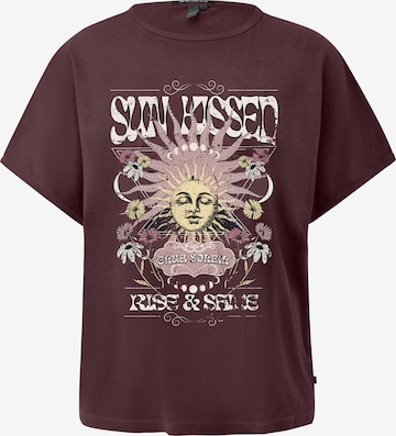 T-shirt QS en marron : devant