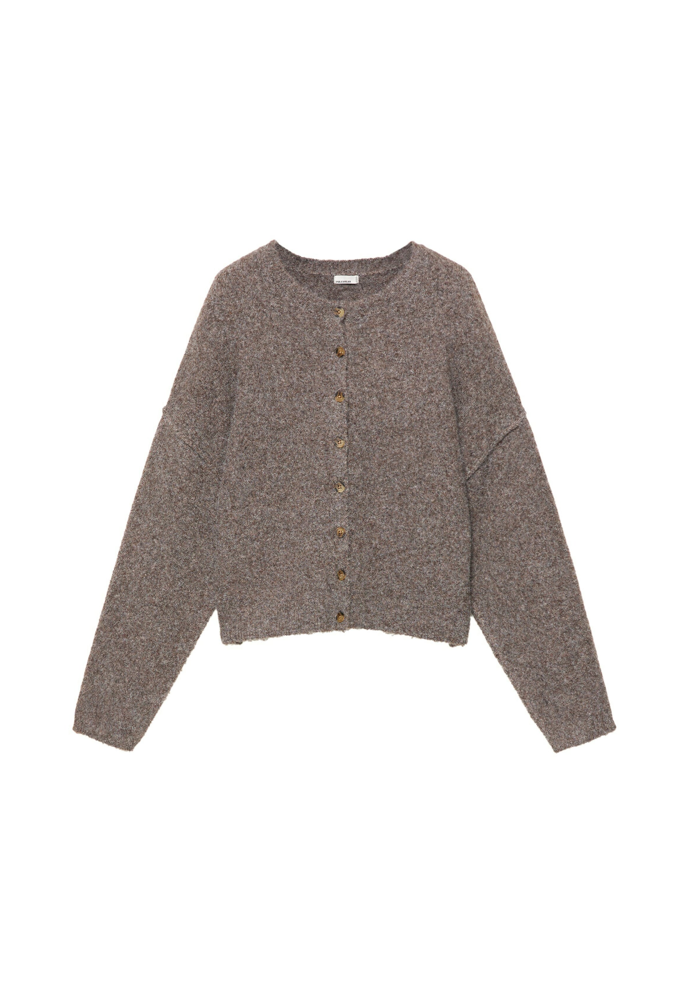 Pull&Bear Pletena jopa | rjava barva: sprednja stran