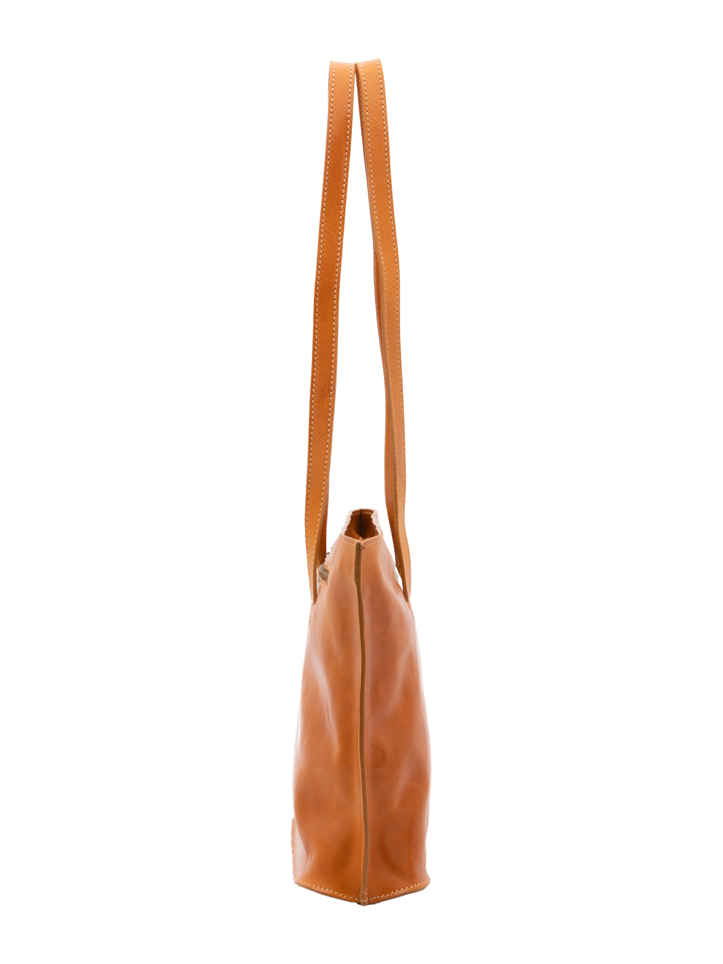 Borsa a spalla 'Borsa a Spalla Donna Pelle Vacchetta - Chiusura Zip Made in Italy' di I Fratelli in giallo