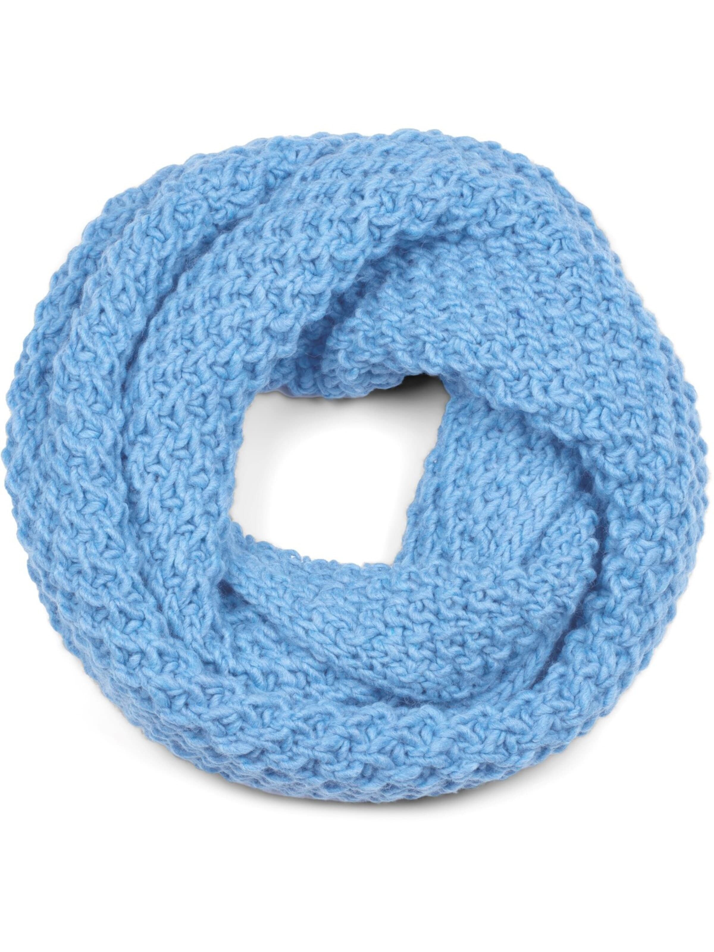 styleBREAKER Schlauchschal 'Grobstrick Loop Schal mit Woll-Anteil'‌‌‌‌‌‌ in Blau: Vorderseite