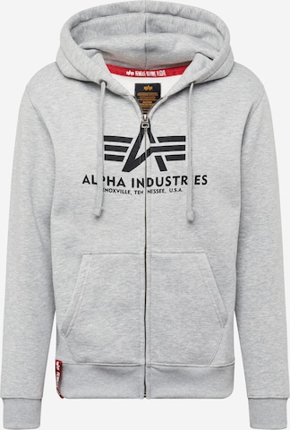ALPHA INDUSTRIES Tepláková bunda - Sivá: predná strana