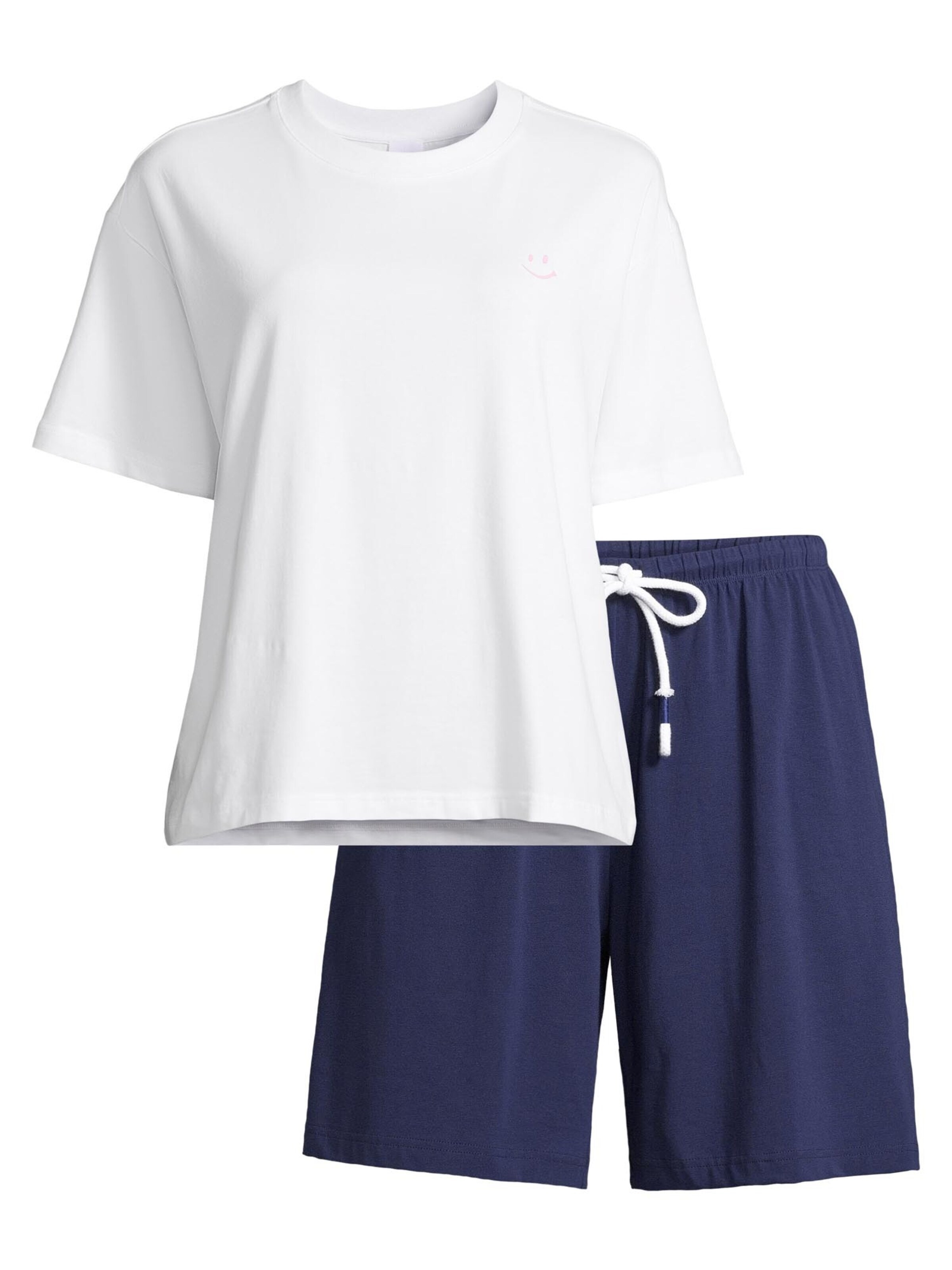 Mey Pyjama 'Solid Love'‌‌‌‌‌‌‌‌‌ in Blau: Vorderseite