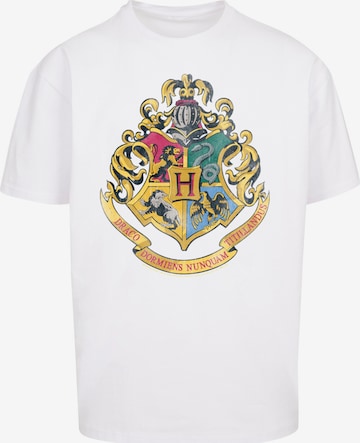 T-Shirt 'Harry Potter Distressed Hogwarts' F4NT4STIC en blanc : devant