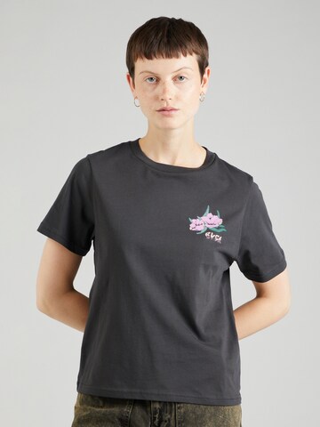 RVCA Shirt 'WILDFLOWER' in Zwart: voorkant