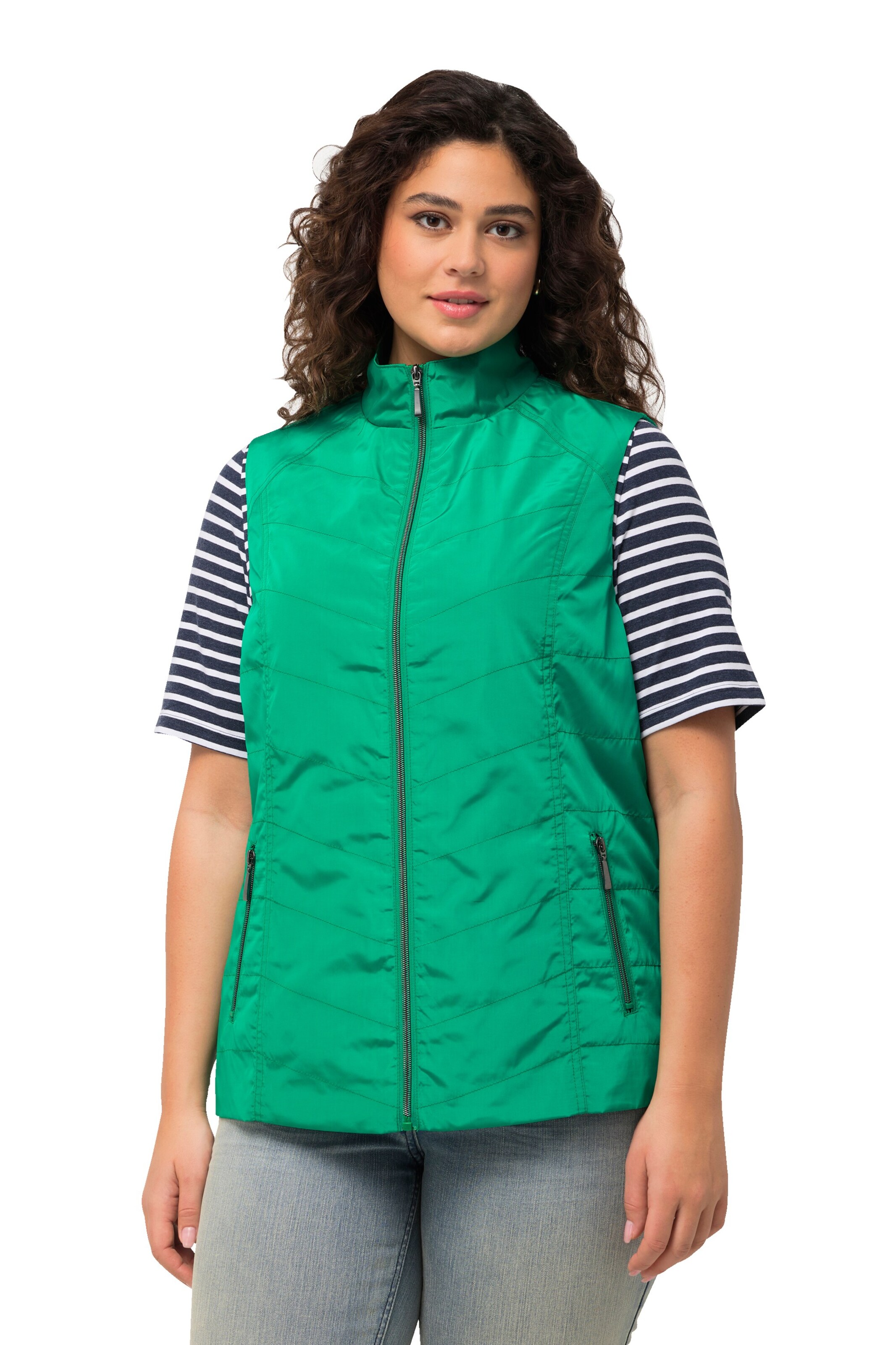 Ulla Popken Weste in Grün: Vorderseite