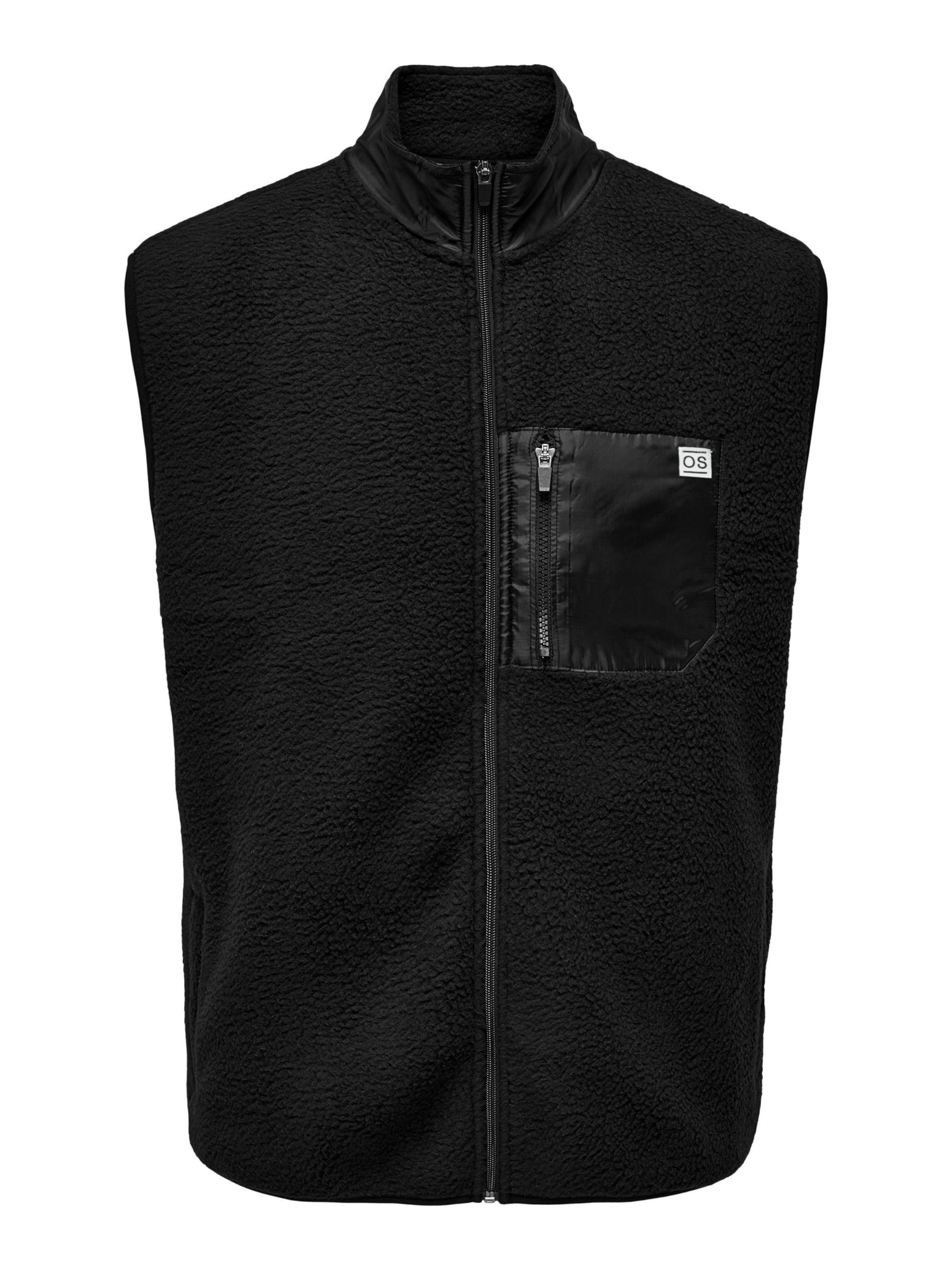 Only & Sons Bodywarmer 'JUST' in Zwart: voorkant