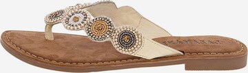 LAZAMANI T-Bar Sandals in Beige: front