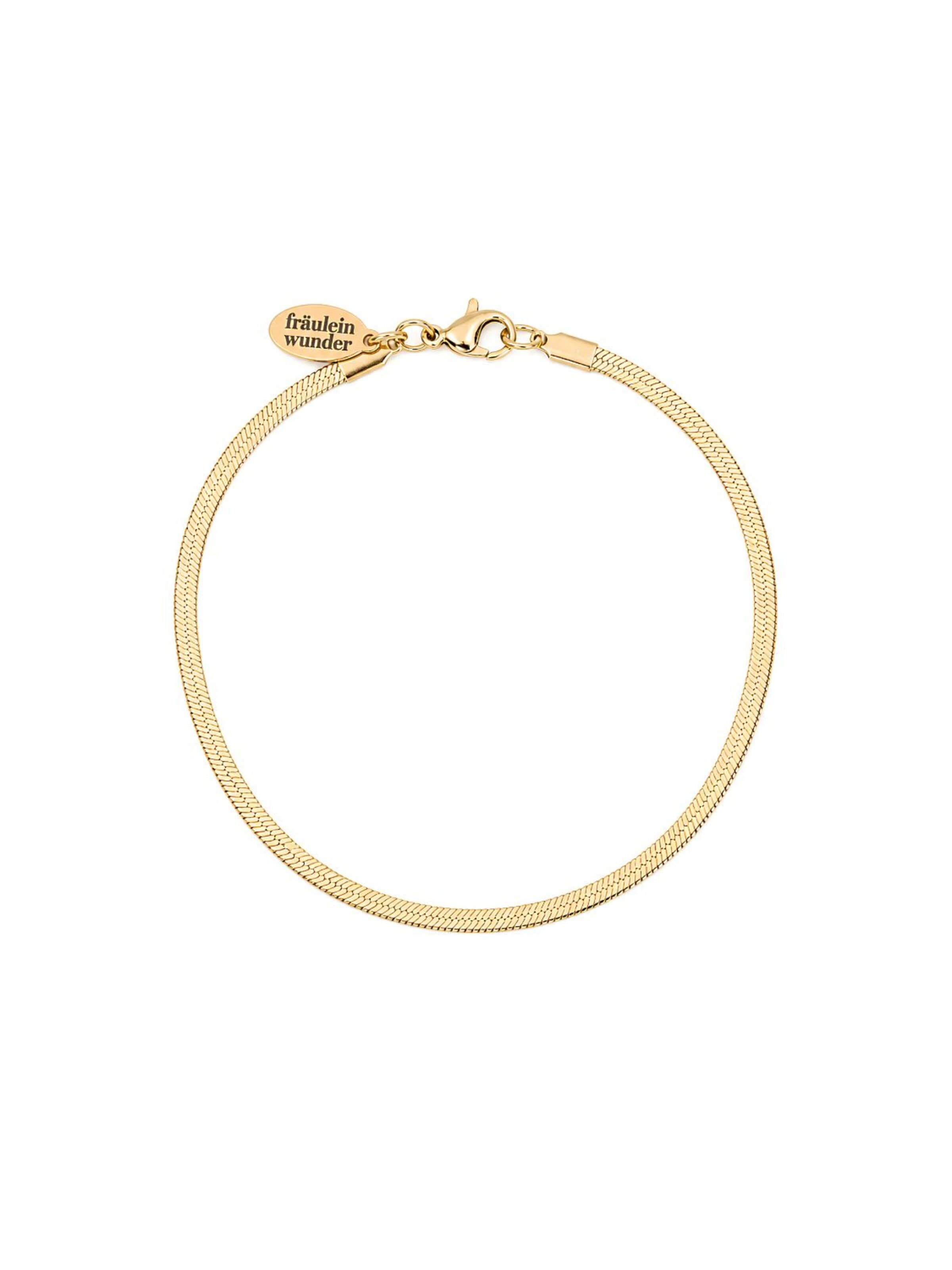 Fräulein Wunder - Pulsera 'Snake Schmal' en oro: frente