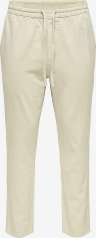 Only & Sons Tapered Pants 'Live' in Beige: front