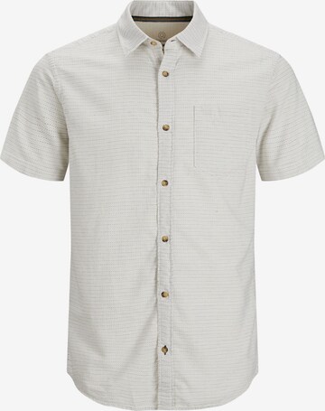 Jack & Jones Plus Button Up Shirt in White: front