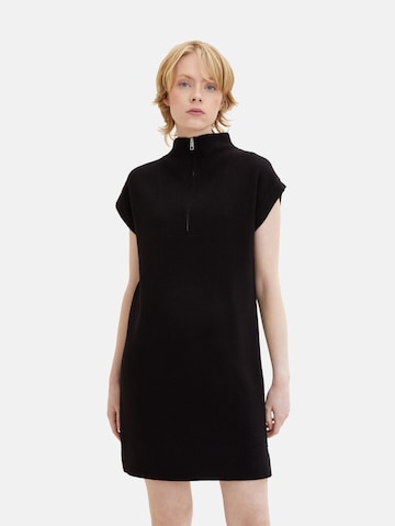 TOM TAILOR DENIM Knitted dress in Black: front