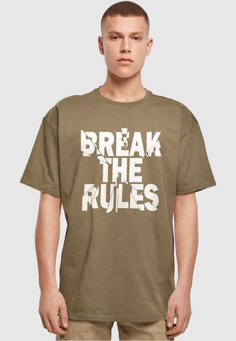 Merchcode T-Shirt 'Break The Rules 2' in Grün: predná strana