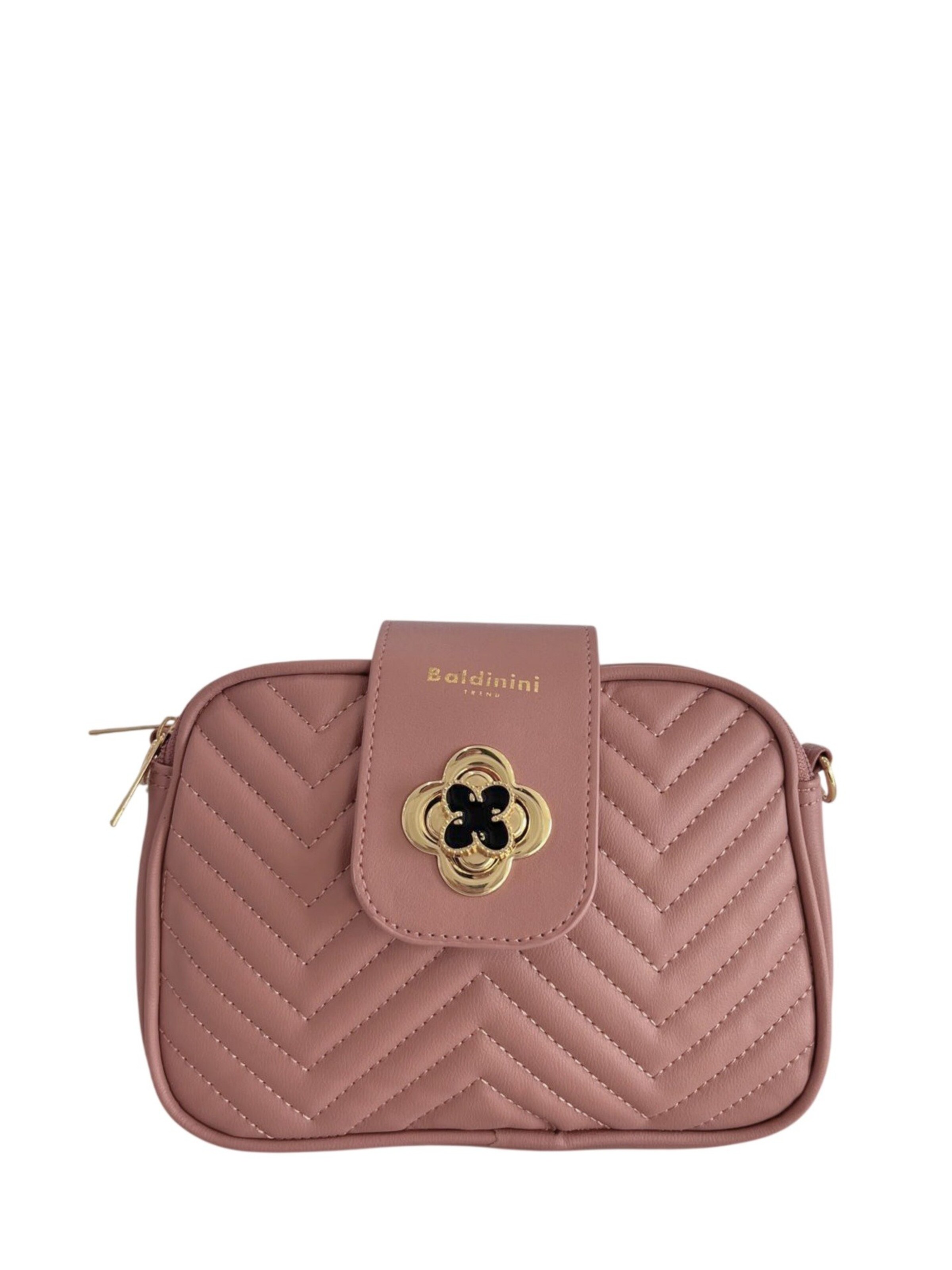 Borsa a spalla 'Borsa a Mano Donna Ecopelle Vegan - Chiusura Zip e Tracolla' di Baldinini Trend in rosa: frontale