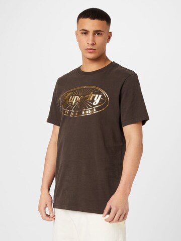 T-Shirt Superdry en marron : devant