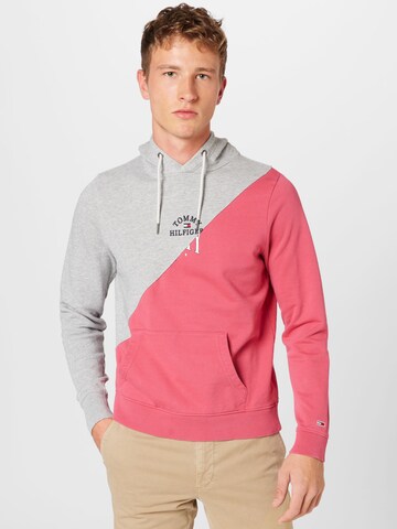 Sweat-shirt Tommy Jeans en gris : devant