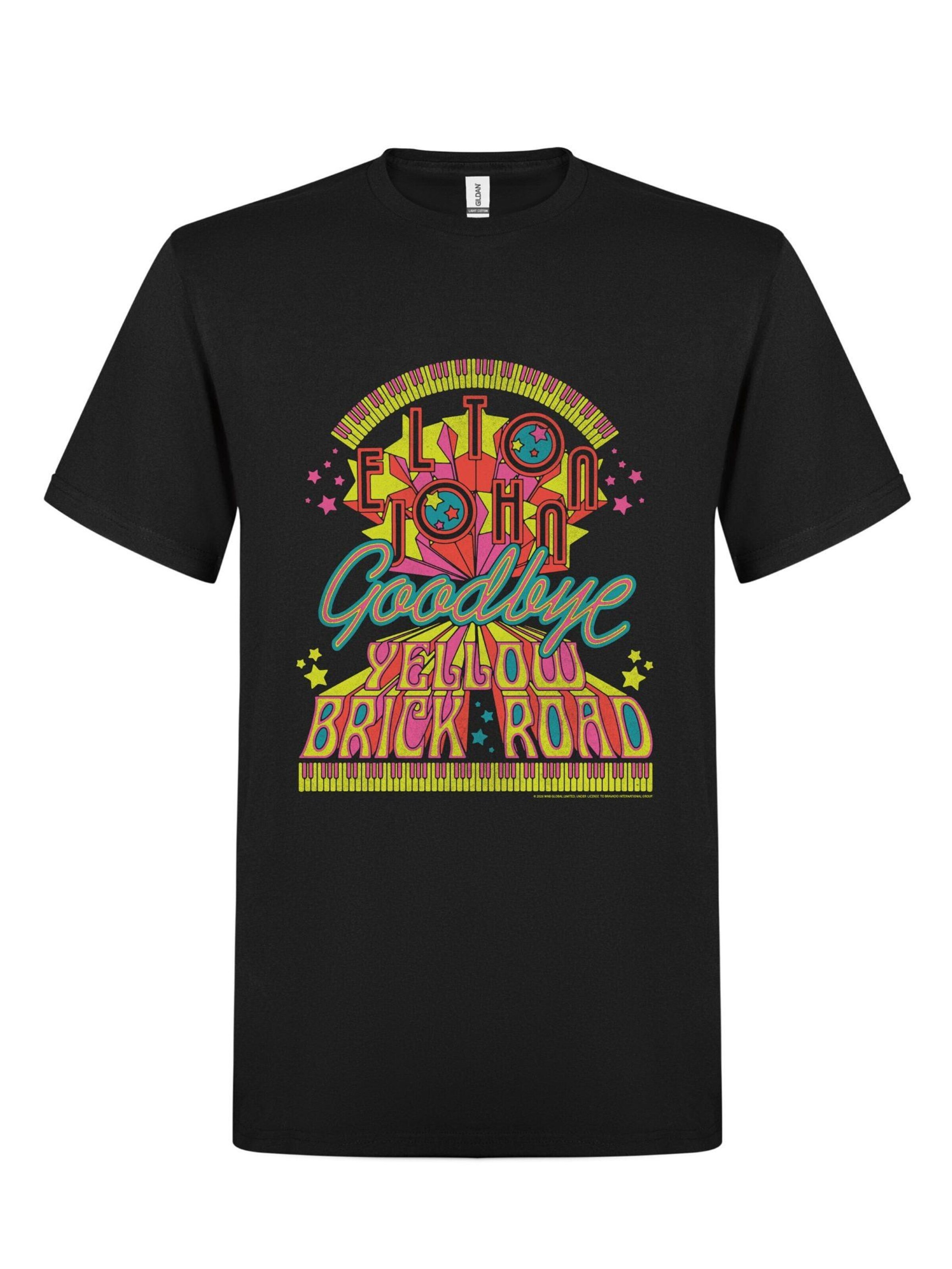 Rockshirts Shirt 'Elton John Goodbuy Yellow Brick Road T-Shirt' in Black: front