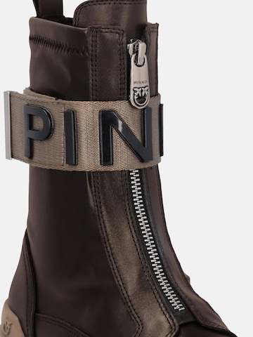 PINKO Botki 'PINKO MIA 13 ANKLE BOOT CALF LEATHER/ ST RETCH SPREADING Scarpe' w kolorze brązowy
