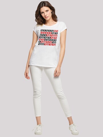 F4NT4STIC Shirt 'I Love You 01001001 Binary Code Valentinstag' in Wit
