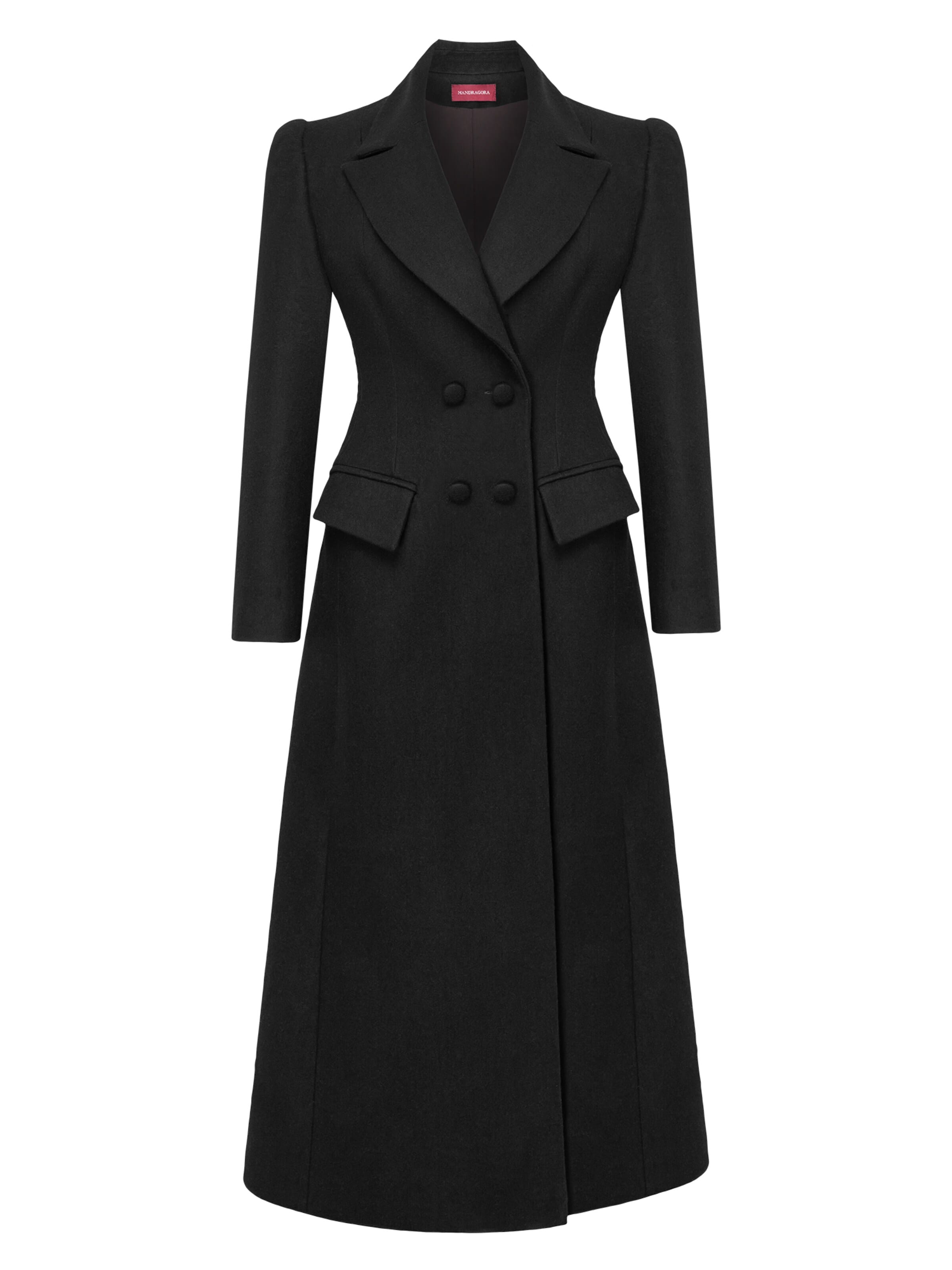 Cappotto di mezza stagione 'Thoren' di mandragora in nero: frontale