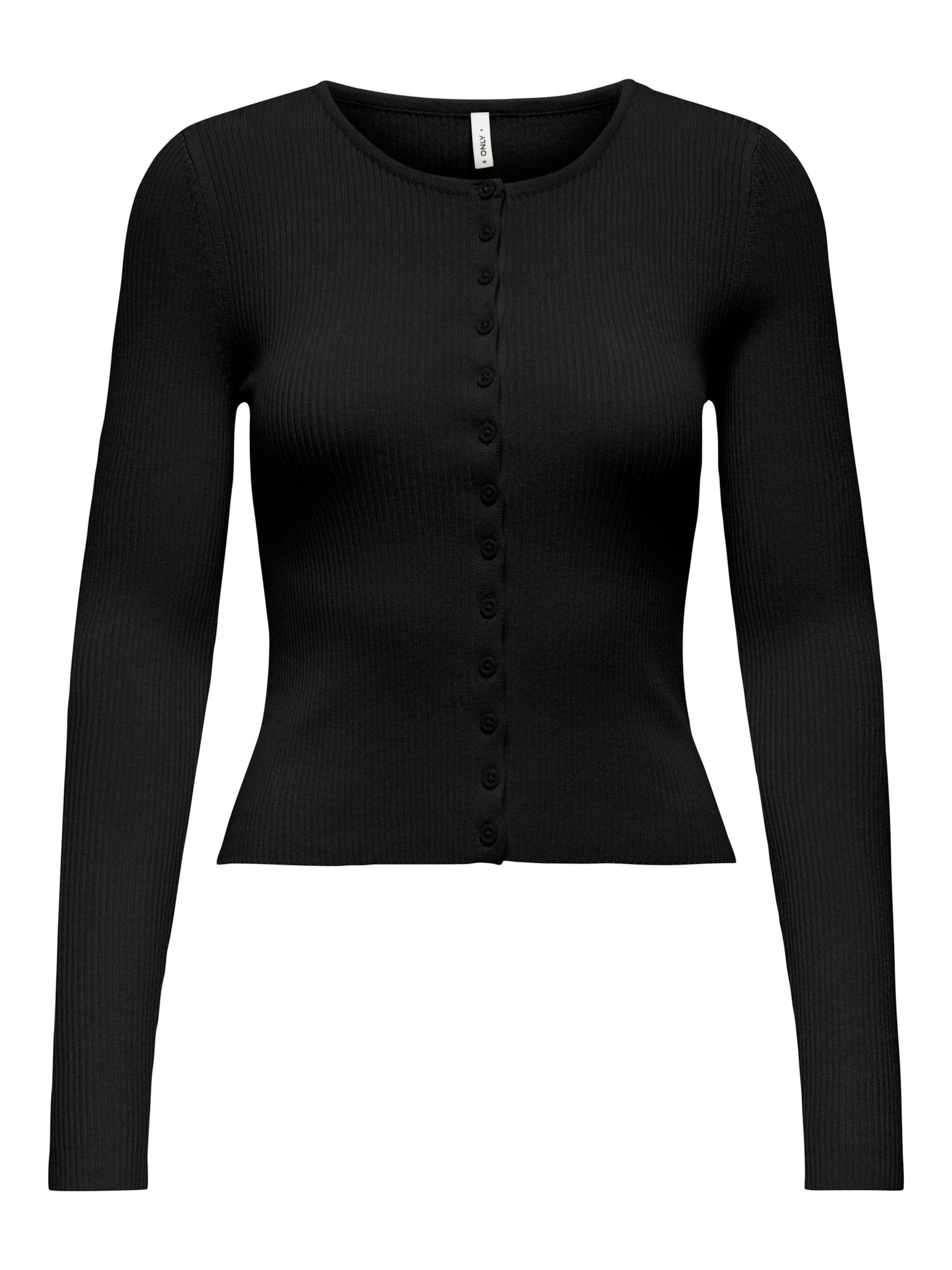 ONLY Gebreid vest 'ONLMEDDI' in Zwart: voorkant