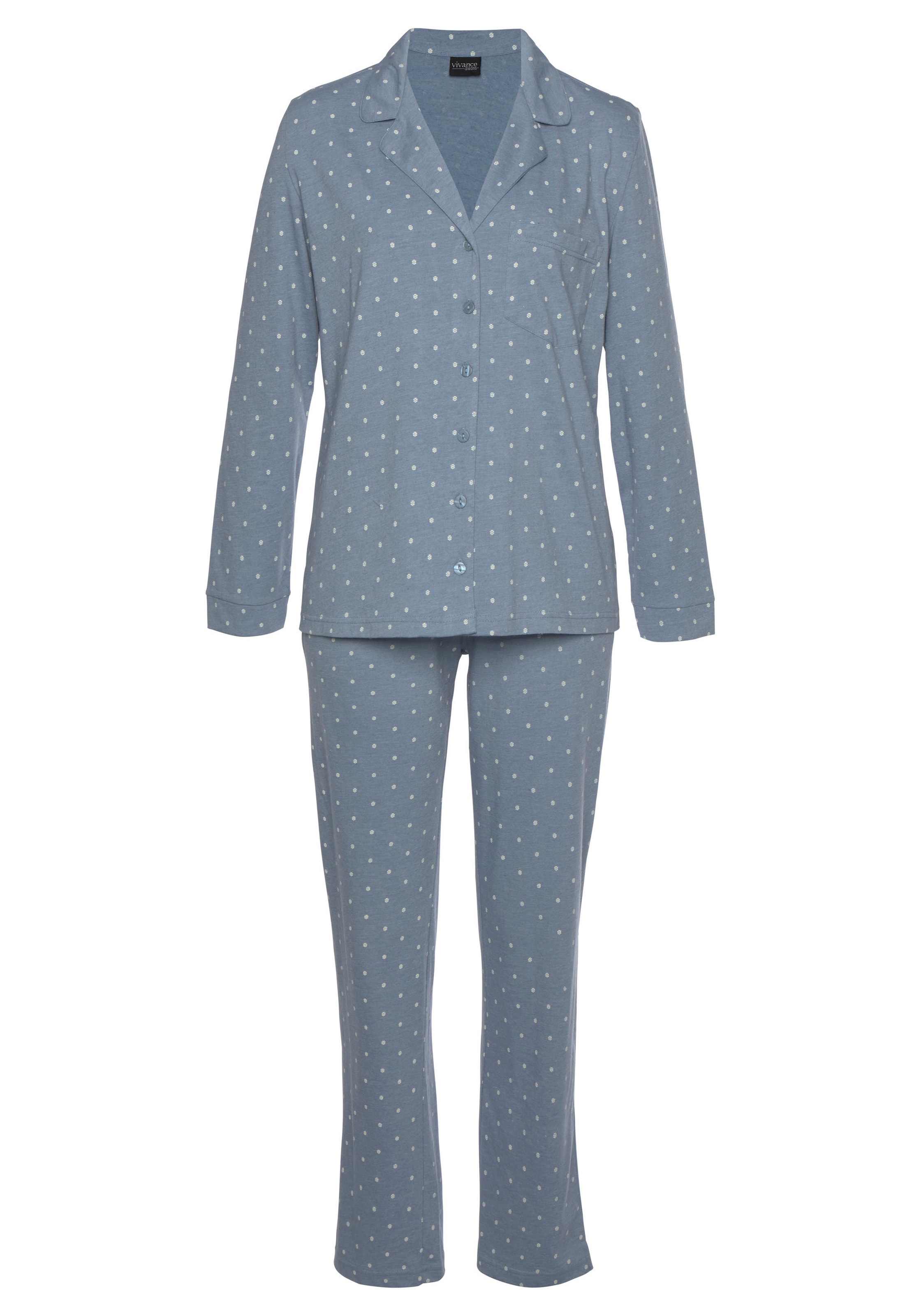 VIVANCE Pyjama 'Dreams' in Blau: Vorderseite