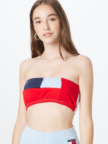 Tommy Jeans Top – modrá: přední strana