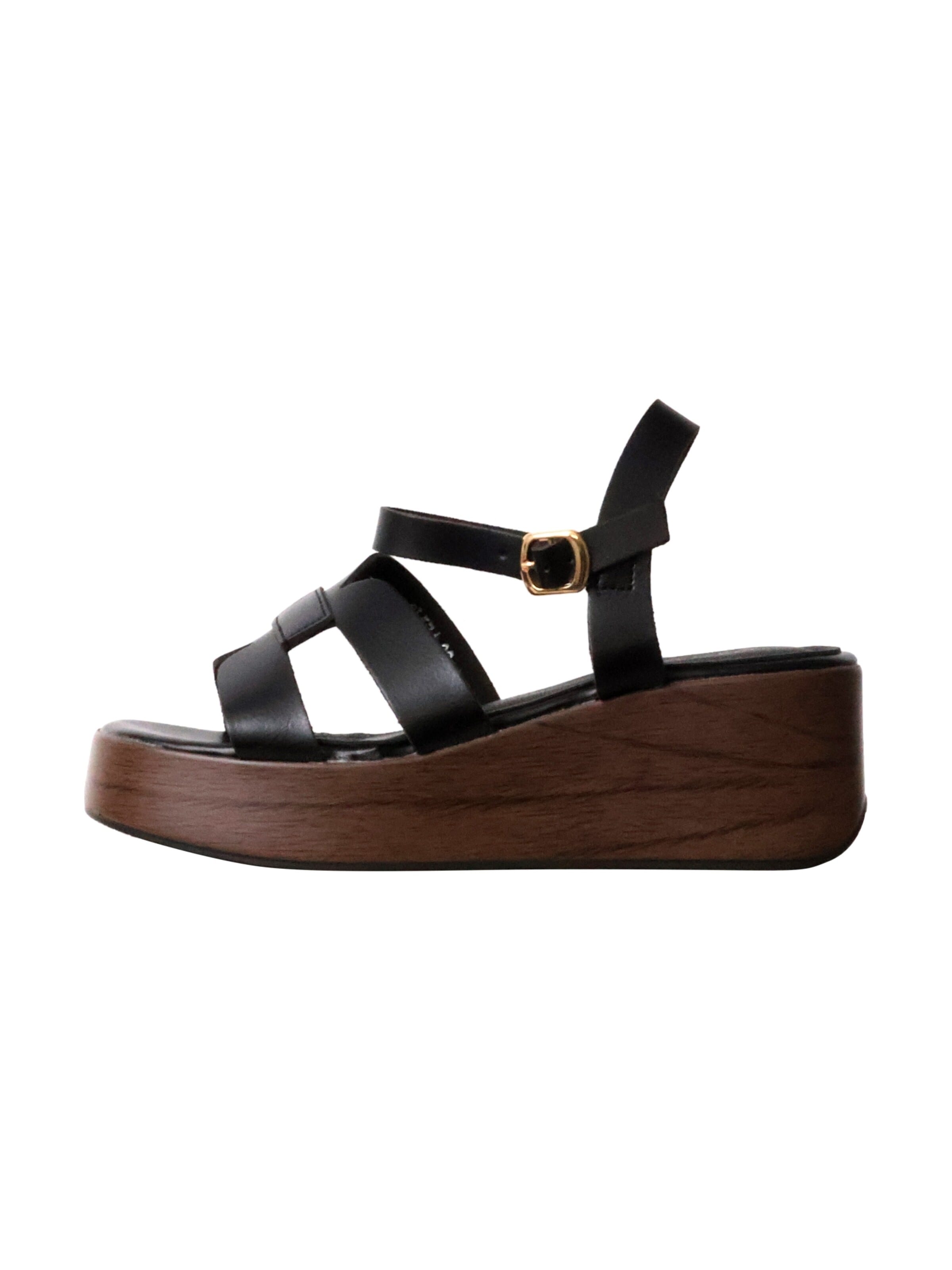 Sandalo 'Hohe Riemchensandalen von R and BE' di Super Mode in nero: frontale