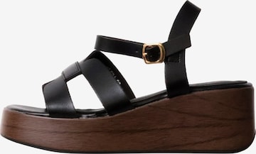 Sandalo 'Hohe Riemchensandalen von R and BE' di Super Mode in nero: frontale