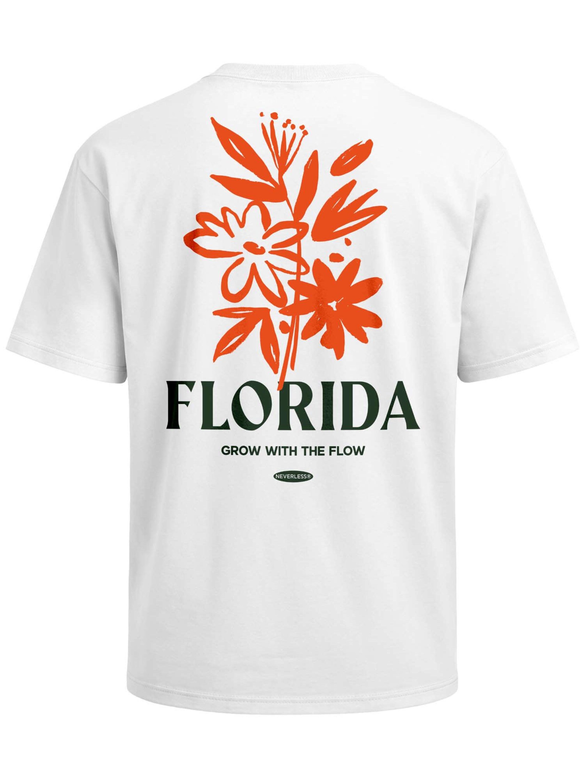 Neverless Shirt 'Florida Flowers' in White