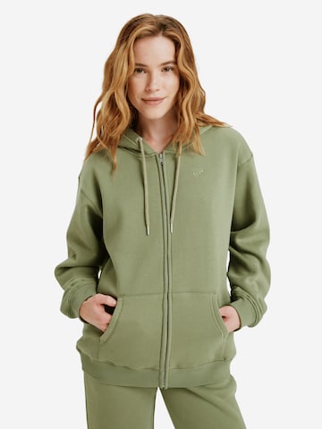 ROXY Zip-Up Hoodie 'Surf Stoked' in Green: front
