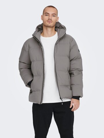 Only & Sons Winter Jacket 'Marshall' in Grey