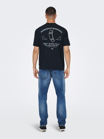 Only & Sons T-Shirt 'Farris Life' in Blau