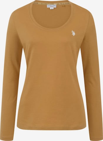 T-shirt U.S. POLO ASSN. en marron : devant