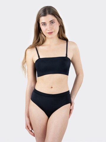 MYLILY Bikini 'Teens Perioden Bikini Hose mit Cut Out | Schwarz'‌‌‌‌‌‌‌ in Schwarz: Vorderseite