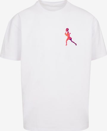 T-Shirt 'Tennis Woman Silhouette' Merchcode en blanc : devant